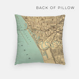 Buffalo New York map and skyline pillow back