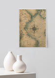 Map of Unreliable Waters – Art Print | Poppy + Pacific | California