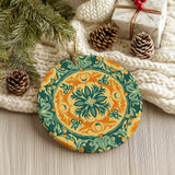 The Marigold Medallion — Ceramic Ornament | Poppy + Pacific | California