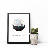 Cedar Rapids, Iowa | Landmark | Art Print