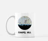 Chapel Hill North Carolina map and skyline mug