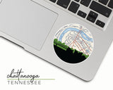 Chattanooga Tennessee map and skyline sticker