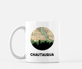 Chautauqua New York map and skyline mug