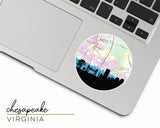 Chesapeake Virginia map and skyline sticker