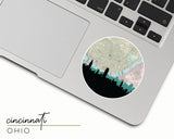 Cincinnati Ohio map and skyline sticker
