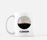 Clemson South Carolina map and skyline mug