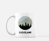 Cleveland Ohio map and skyline mug