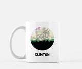 Clinton New York map and skyline mug