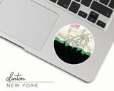 Clinton New York map and skyline sticker