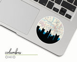 Columbus Ohio map and skyline sticker