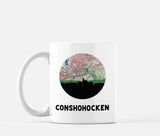 Conshohocken Pennsylvania map and skyline mug