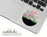 Conshohocken Pennsylvania map and skyline sticker