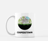Cooperstown New York map and skyline mug