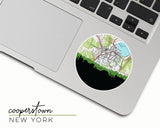 Cooperstown New York map and skyline sticker