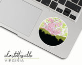 Charlottesville Virginia map and skyline sticker