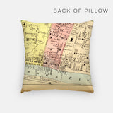 Charleston West Virginia map and skyline pillow back