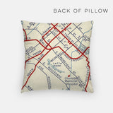 Charlotte North Carolina map and skyline pillow back