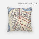 Chattanooga Tennessee map and skyline pillow back