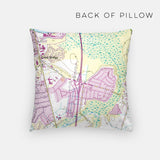 Chesapeake Virginia map and skyline pillow back