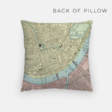 Cincinnati Ohio map and skyline pillow back