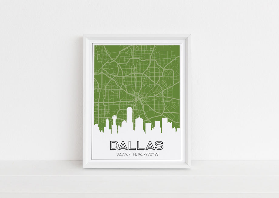 Dallas, Texas | Grid | Framed Art Print