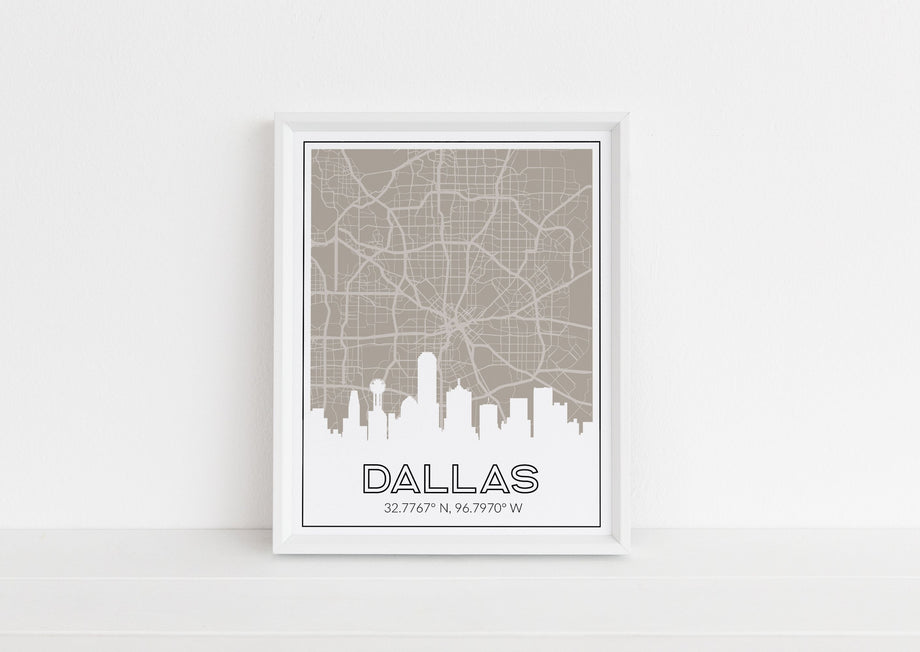 Dallas, Texas | Grid | Framed Art Print