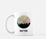 Dayton Ohio map and skyline mug