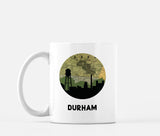 Durham North Carolina map and skyline mug