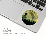 Durham North Carolina map and skyline sticker