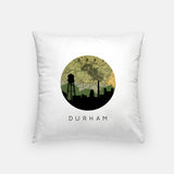 Durham North Carolina map and skyline pillow