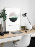 East Lansing, Michigan | Landmark | Art Print