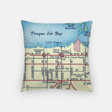 Erie Pennsylvania map and skyline pillow back