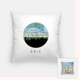 Erie Pennsylvania map and skyline pillow