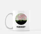 Fairmont West Virginia map and skyline mug