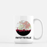 Fayetteville Arkansas map and skyline mug
