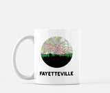 Fayetteville North Carolina map and skyline mug