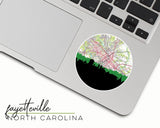 Fayetteville North Carolina map and skyline sticker