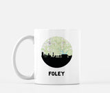 Foley Alabama map and skyline mug