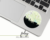 Foley Alabama map and skyline sticker