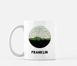 Franklin North Carolina map and skyline mug