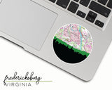Fredericksburg Virginia map and skyline sticker