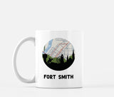 Fort Smith Arkansas map and skyline mug