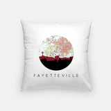 Fayetteville Arkansas map and skyline pillow