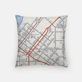 Fort Smith Arkansas map and skyline pillow back