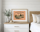 Clean Rooms, Cool Nights — Peach Hollow Motel Art Print