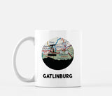 Gatlinburg Tennessee map and skyline mug
