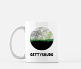 Gettysburg Pennsylvania map and skyline mug
