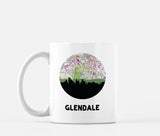 Glendale Ohio map and skyline mug