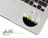 Glendale Ohio map and skyline sticker