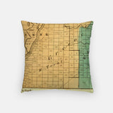 Greene New York map and skyline pillow back